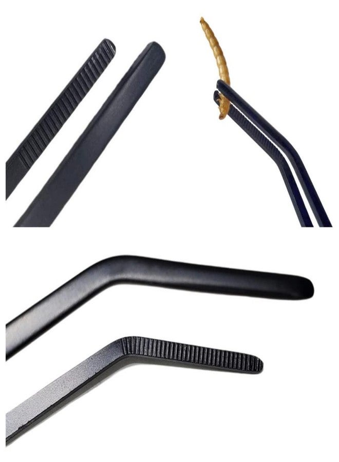 MRTIOO 2Pcs 10.5" Reptile Stainless Steel Long Tweezers Feeding Tongs, Lizards Snake Gecko and Tarantula Supplies, Terrariums Aquarium Fish Tank Tools - 10.5" Black 2Pcs - Image 2